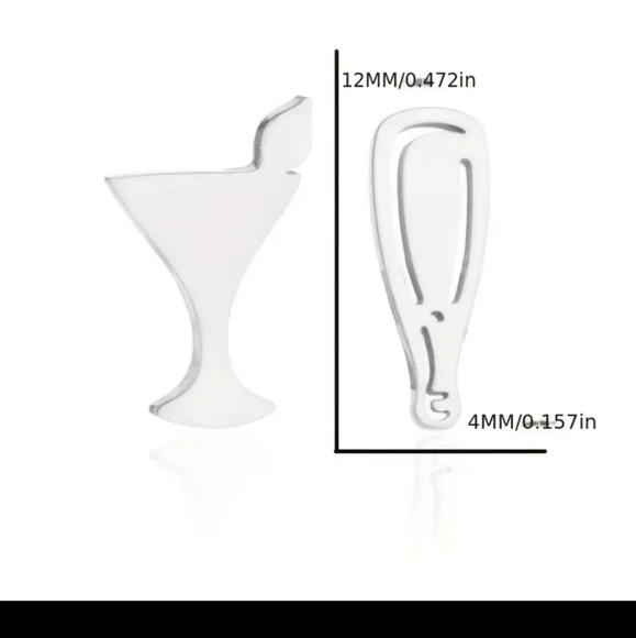 🍸🍸Super Cute Asymetrical Martini glass & Shaker earrings 🍸🍸 - Picture 3 of 11